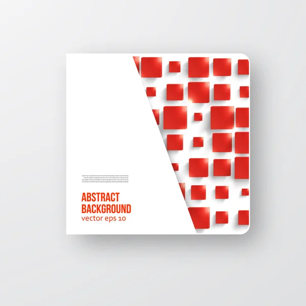 Vector square. Abstrakt bakgrund kort röd. — Stock vektor