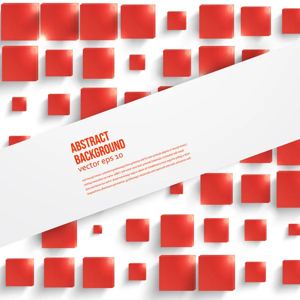 Praça do vetor. cartão de fundo abstrato vermelho . — Vetor de Stock
