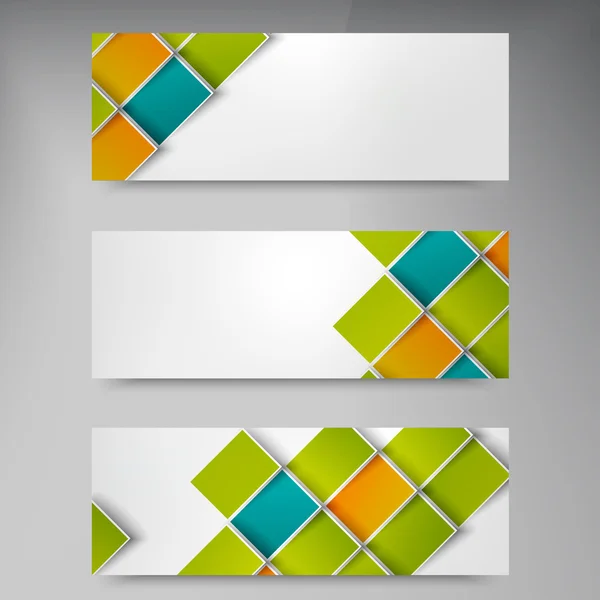 Bandiere vettoriali e quadrati. Set di colori — Vettoriale Stock