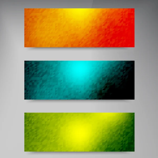 Vektorové bannery a čtverců. Sada barev — Stockový vektor