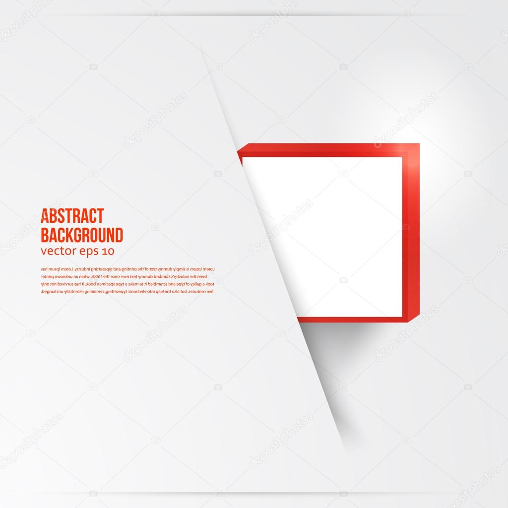 Vector  square. Abstract background card red.
