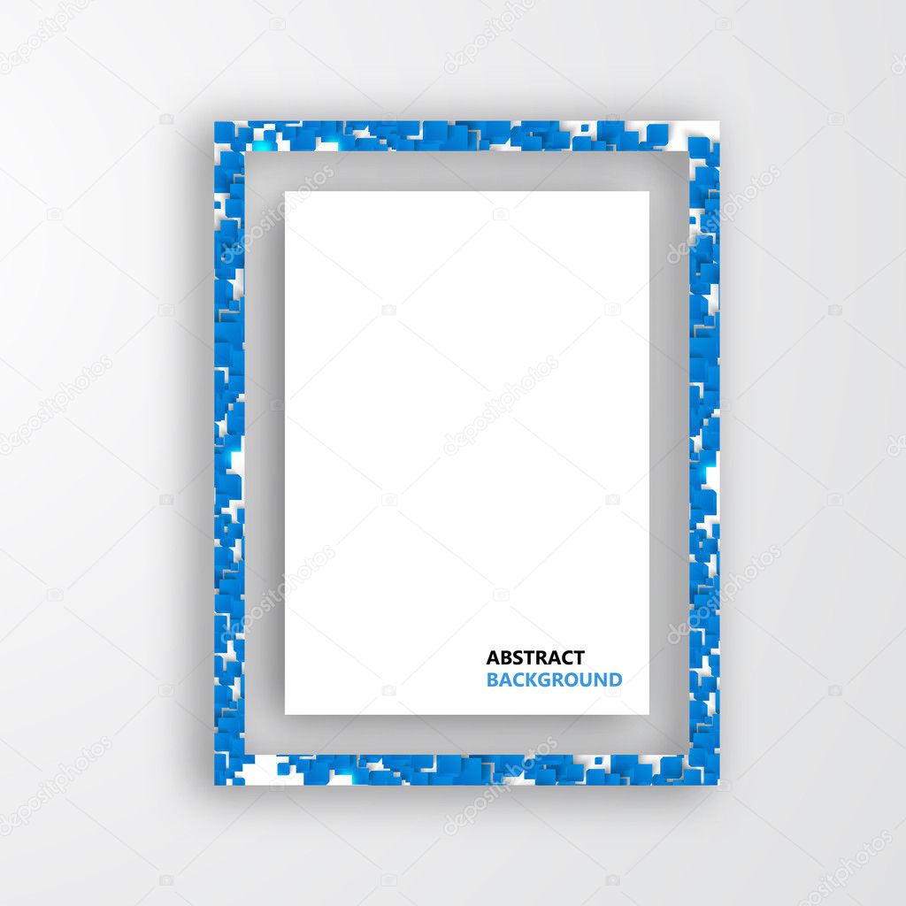 Vector  square. Abstract background card blue.