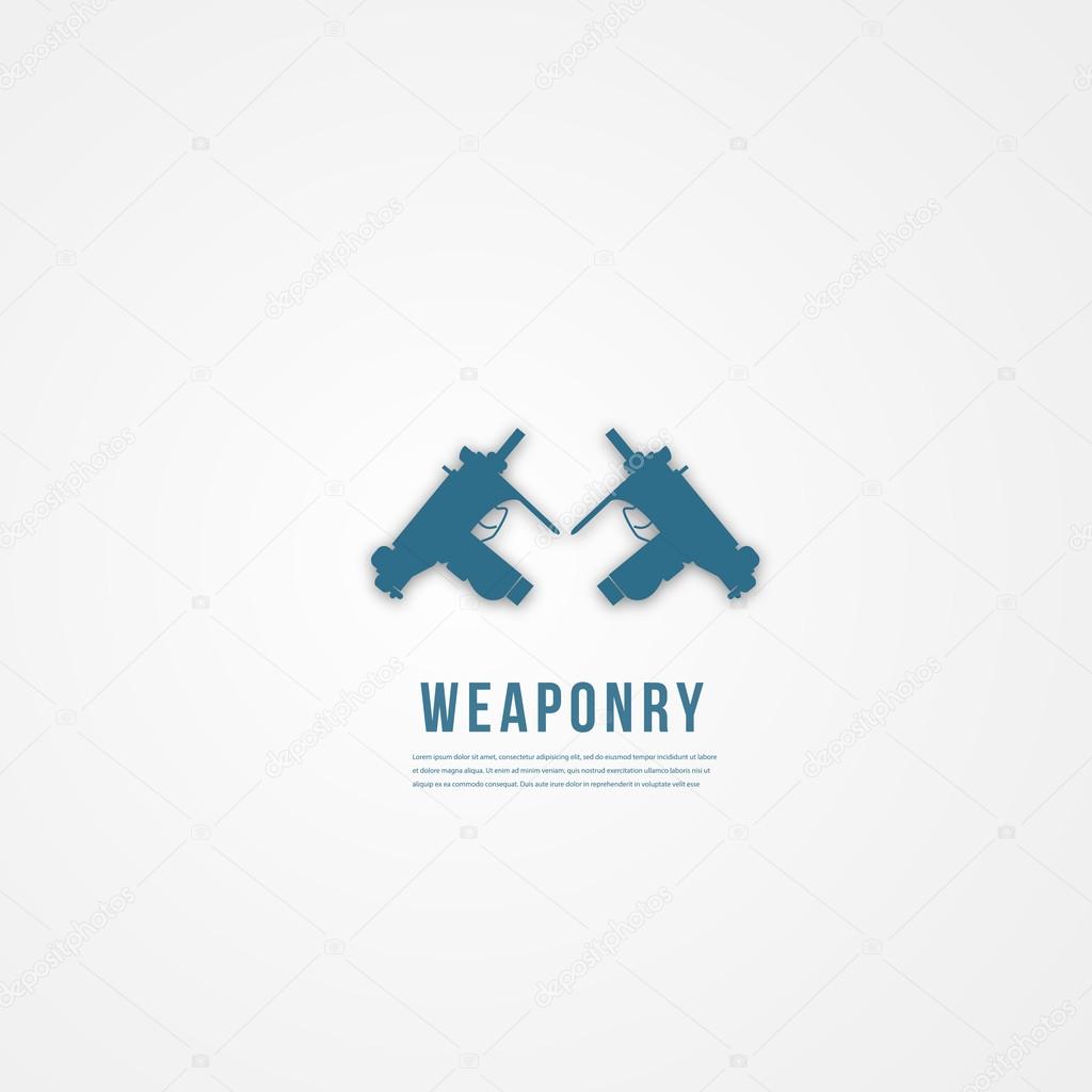 Abstact weapon template. Flat icon. Vector and logo