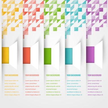 Soyut üçgen şablon afiş. Renk kümesi