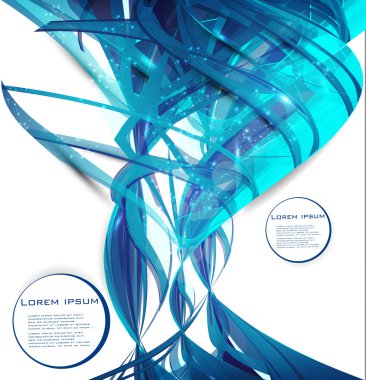 Vektör mavi çiçek vektör kartı ve bırak