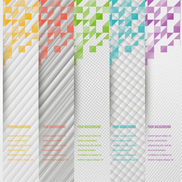 Banner de plantilla de triángulo abstracto. Conjunto de colores — Vector de stock