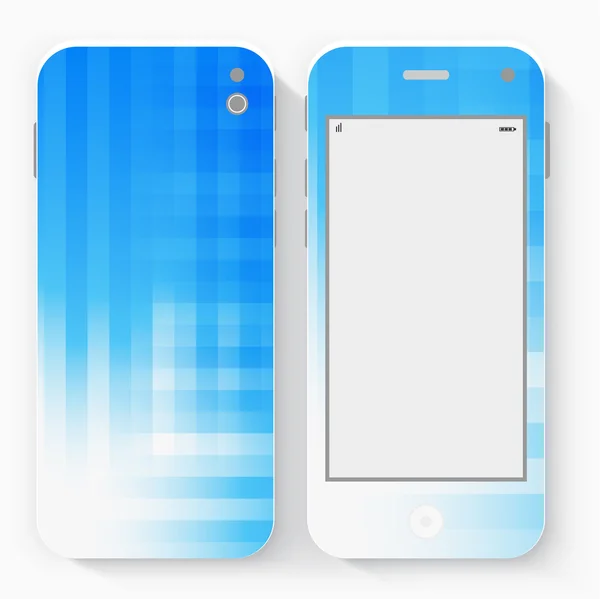 Smart telefon med isolerade. Realistiska vit — Stock vektor