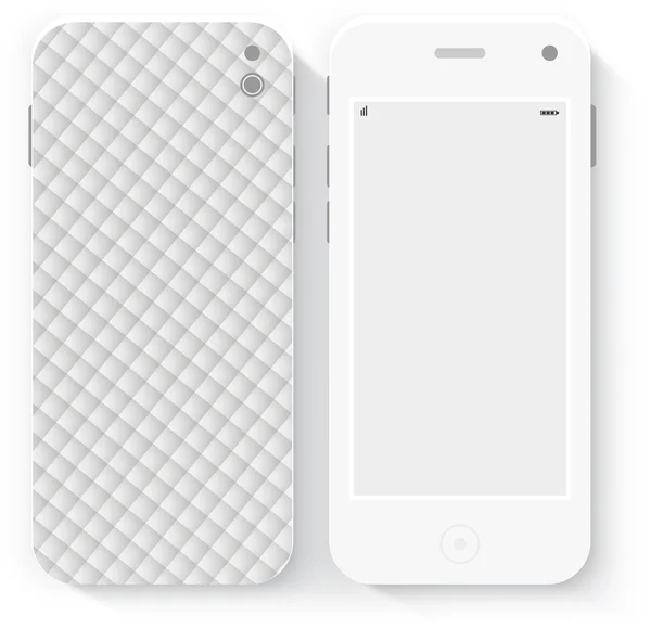 Smart Phone con Isolato. Bianco realistico — Vettoriale Stock