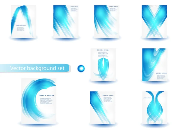 Abstract Blue Vector Template and Set — Stock Vector