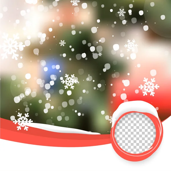 Vector Winter Christmas wazig gloed sneeuwvlokken. — Stockvector