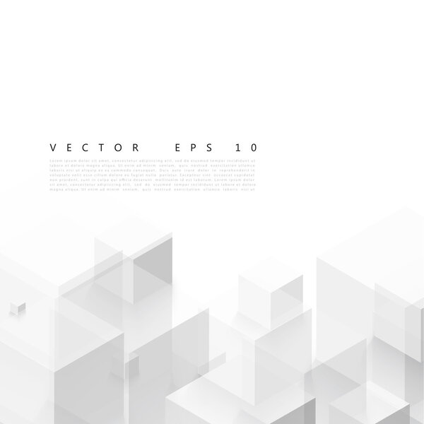 Vector Abstract geometric shape from gray cubes.