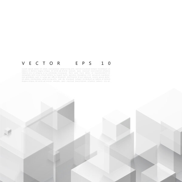 Vector Abstract geometric shape from gray cubes.