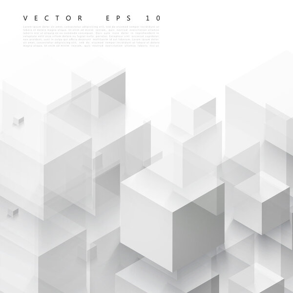 Vector Abstract geometric shape from gray cubes.