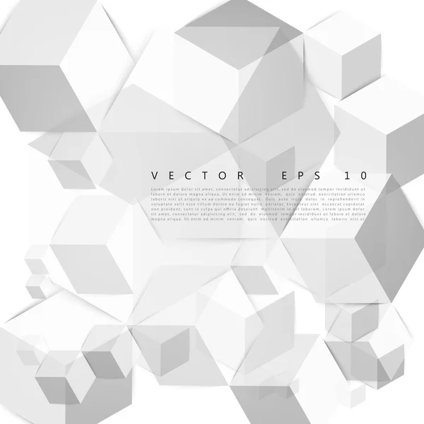 Vector Forma geométrica abstracta de cubos grises . — Vector de stock