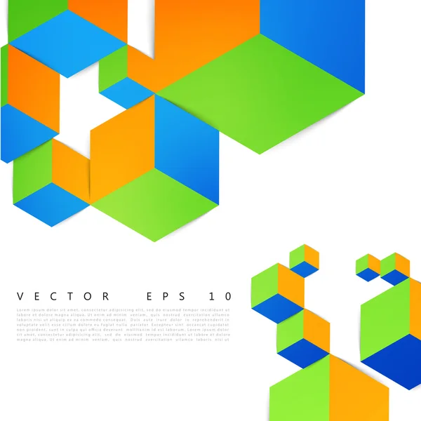 Vector Abstract geometric shape from gray cubes. — Stock Vector