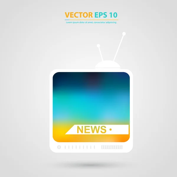 TV vector pictogram. TV-toestel met geïsoleerd — Stockvector