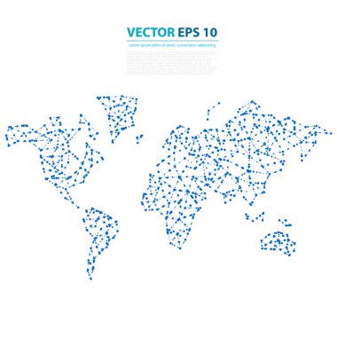 Vektör soyut telekomünikasyon Earth harita.