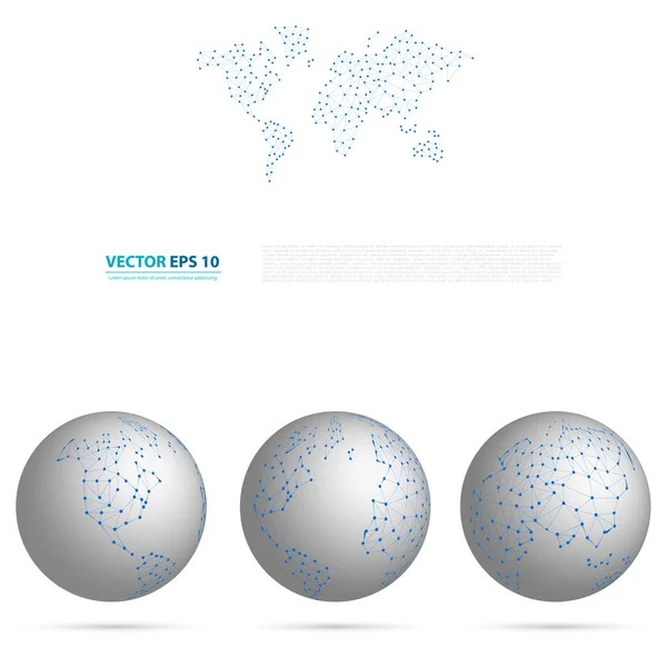 Vettore astratto Telecomunicazione Terra Mappa . — Vettoriale Stock