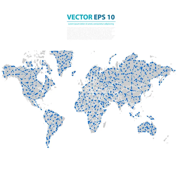 Vector abstracte telecommunicatie Earth-kaart. — Stockvector