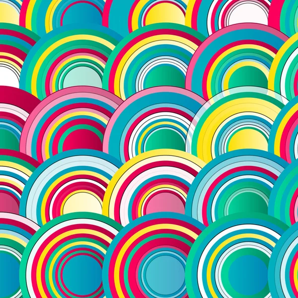 Vector abstrait dessiné Cercles colorés fond . — Image vectorielle