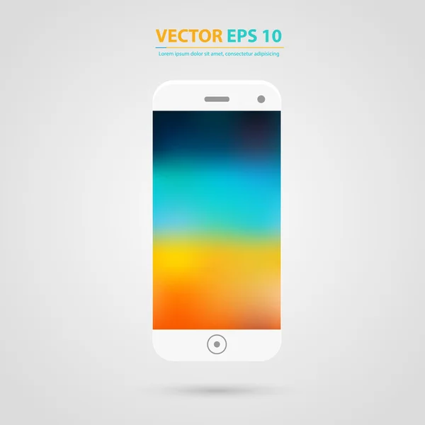 Slimme telefoon met geïsoleerde. Realistische witte vector. — Stockvector