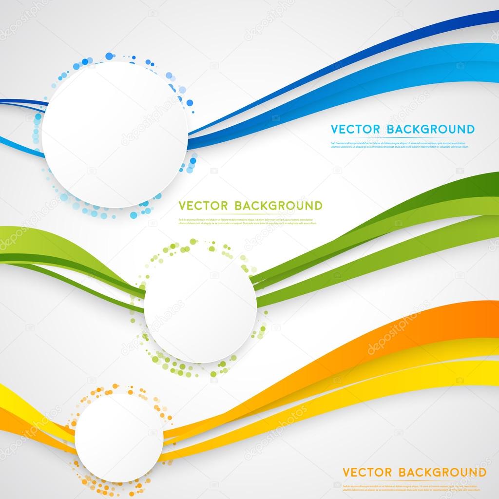 Vector abstract background design wavy.  Brochure design templates collection and circles