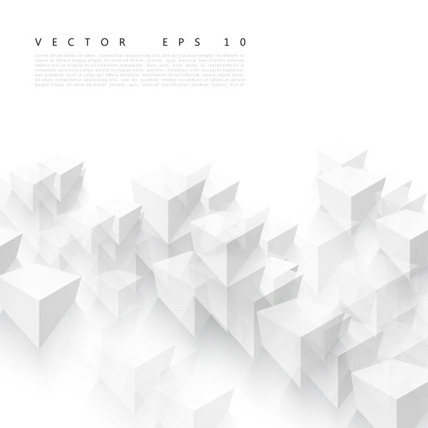 Vector Abstract geometric shape from gray cubes.