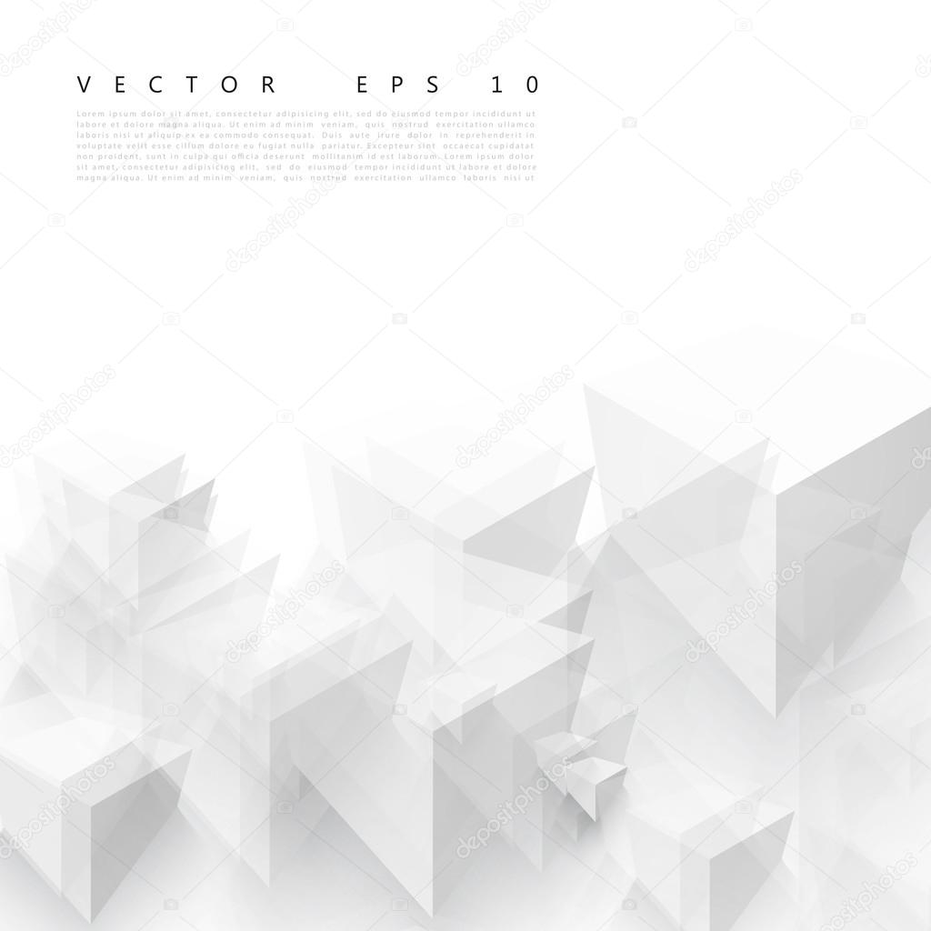 Vector Abstract geometric shape from gray cubes.