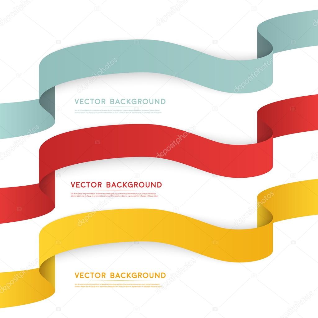 Set of color ribbons isolated on white