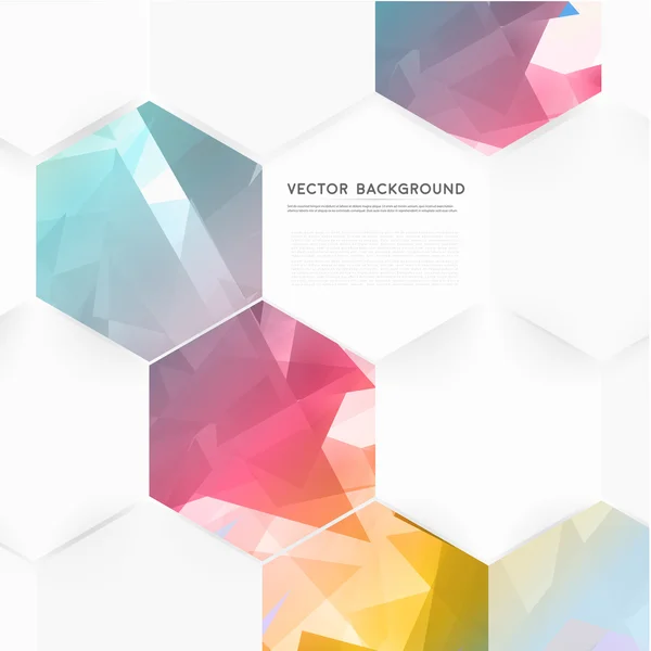 Vecteur abstrait couleur 3d hexagonale . — Image vectorielle