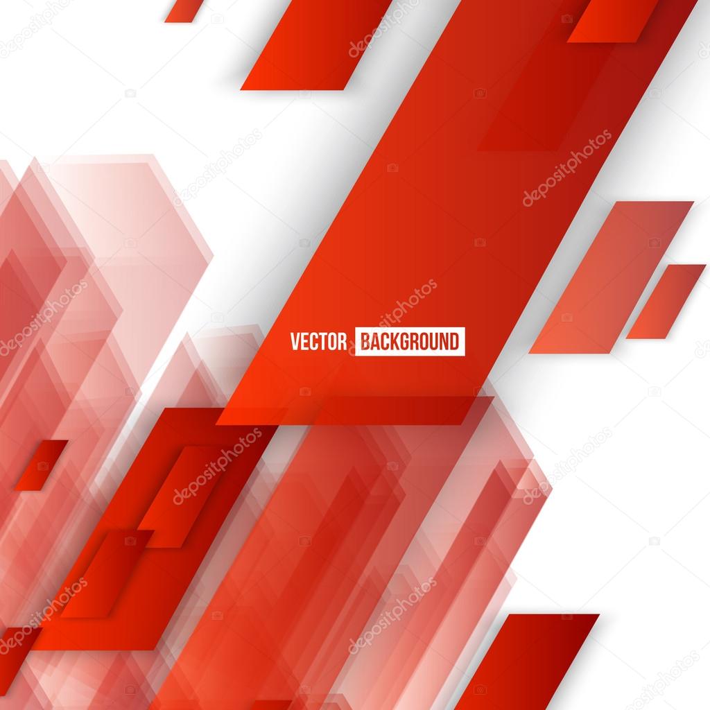 Vector Abstract geometric shape from red 