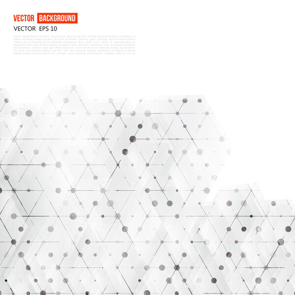 Vector Abstract geometric shape from gray cubes. 