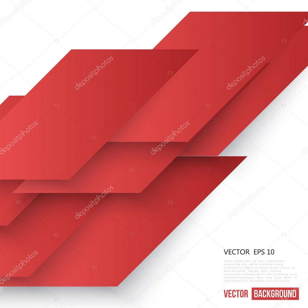 Vector Abstract geometric shape from red 