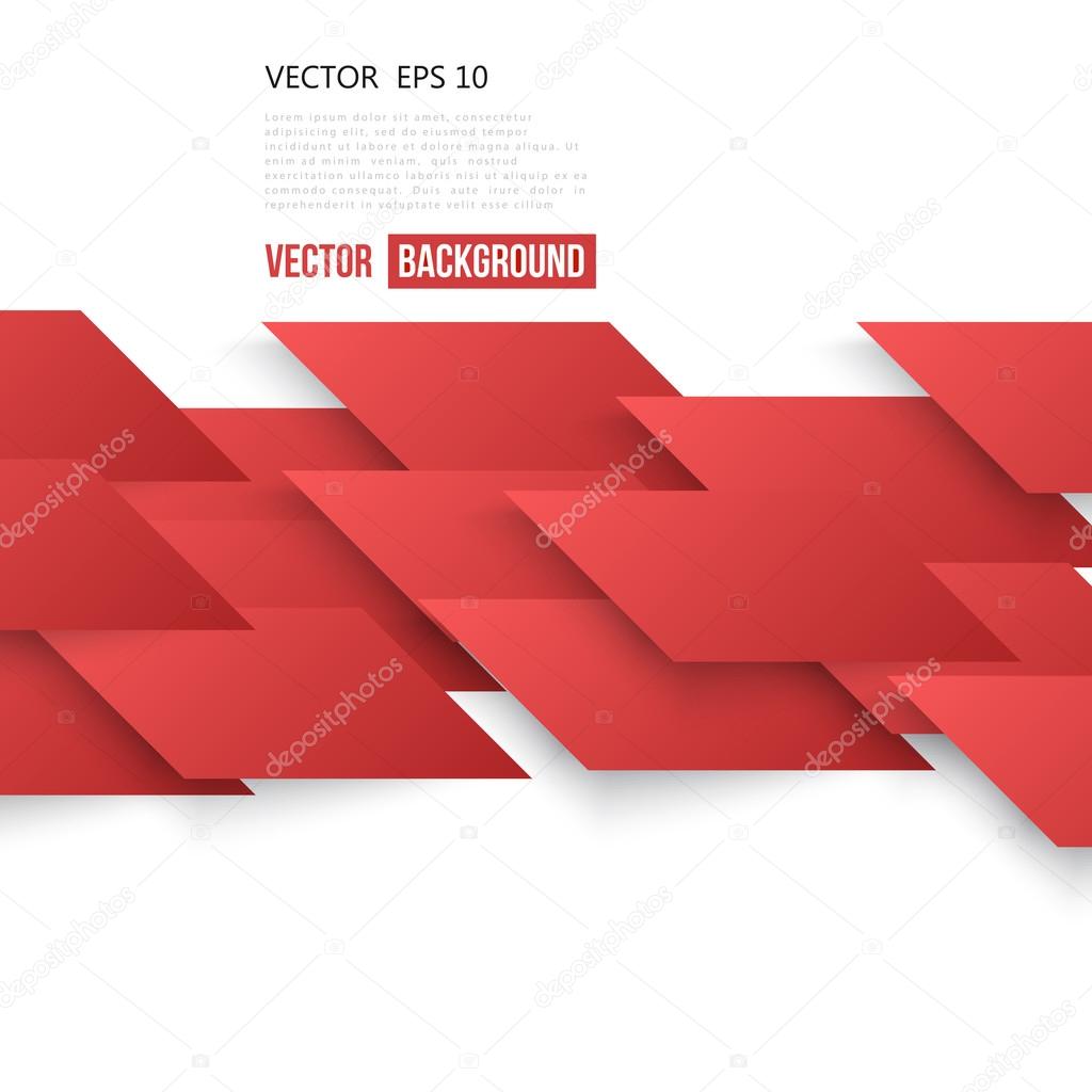 Vector Abstract geometric shape from red 