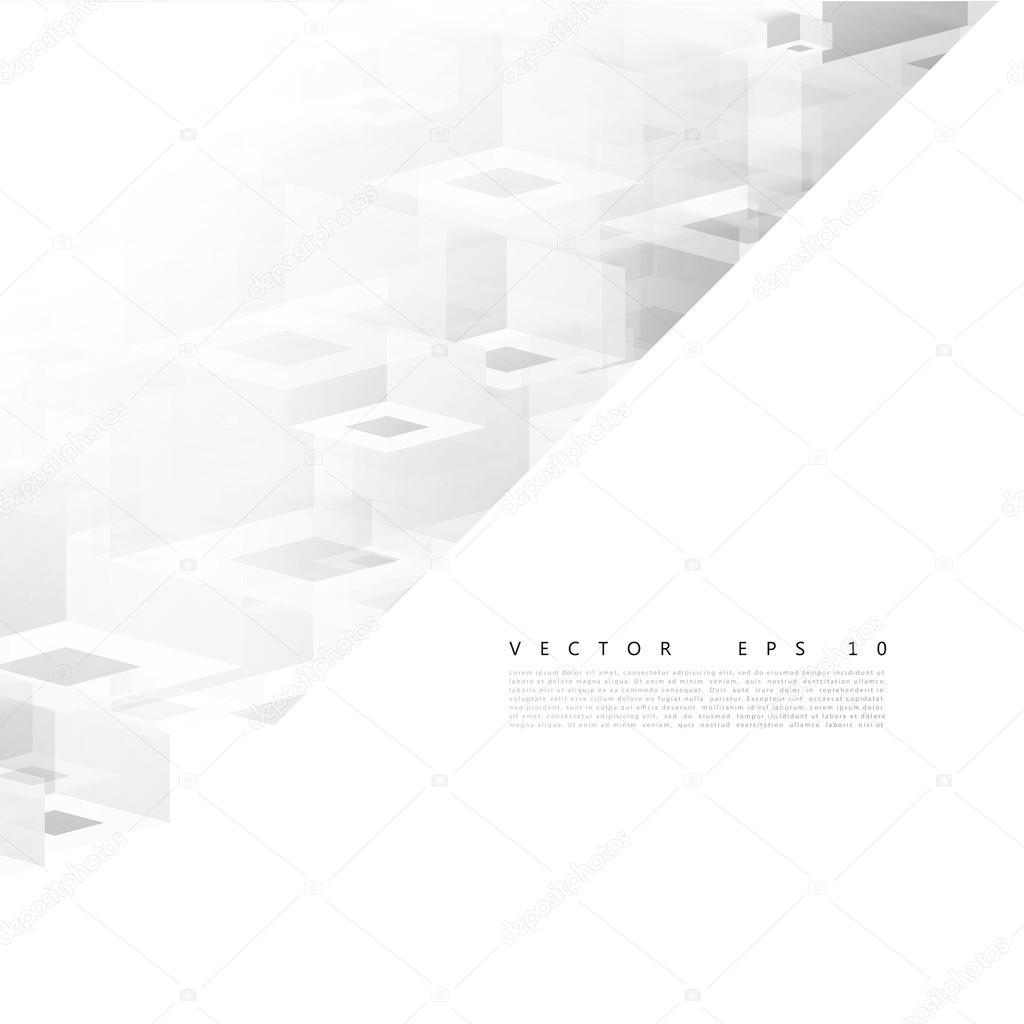 Vector Abstract geometric shape from gray cubes. 