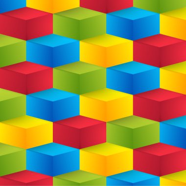 Vektör soyut geometrik şekil küpleri. 