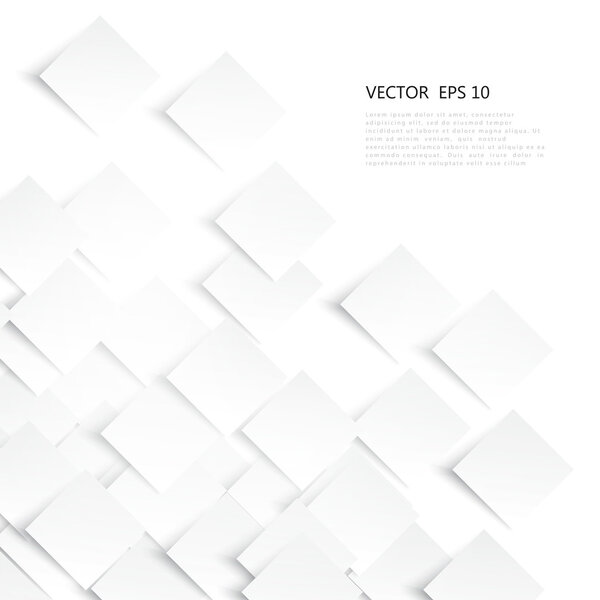 Vector white squares. Abstract background