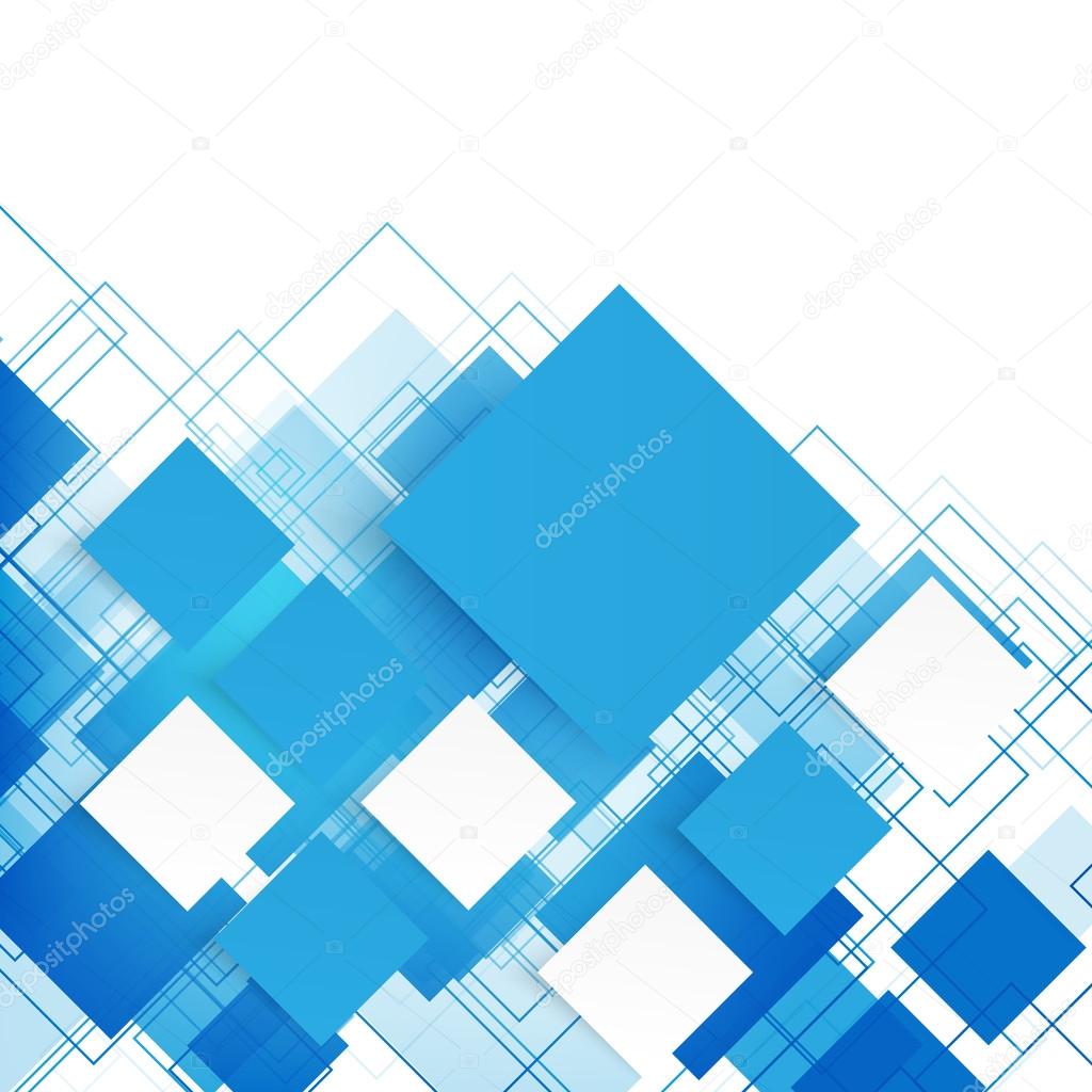 Vector blue squares. Abstract background.