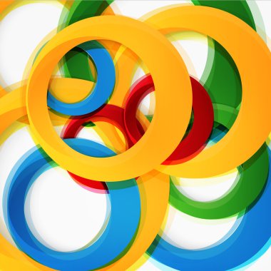 Yuvarlak renkli vektör şekilleri kümesi.