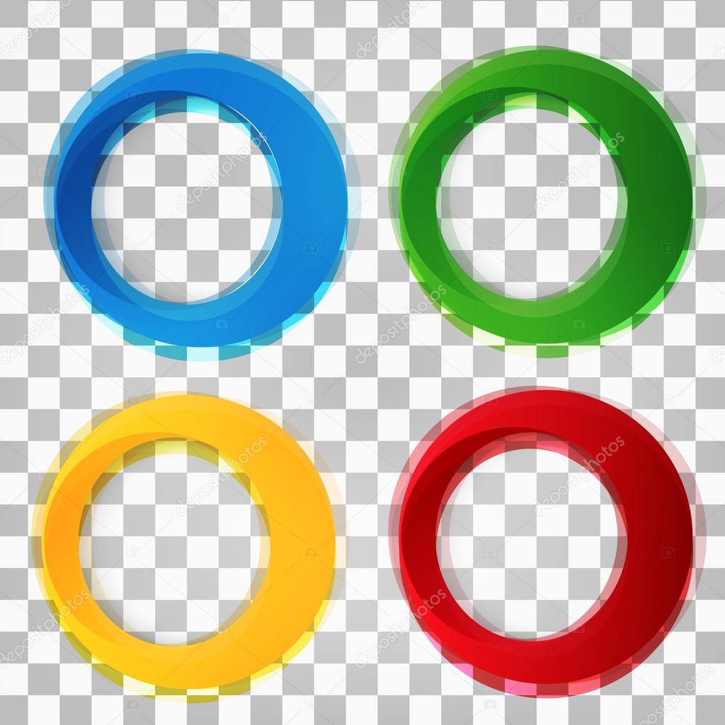 Set of round colorful vector shapes.