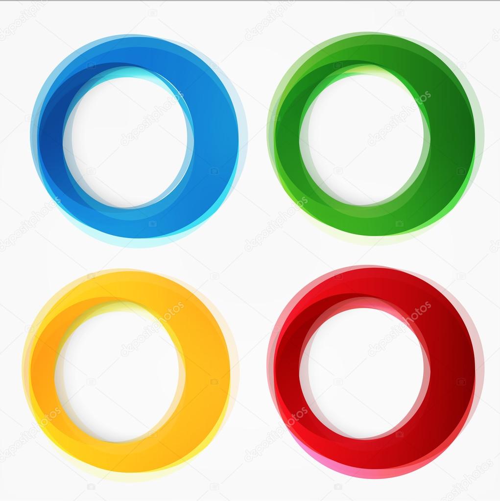 Set of round colorful vector shapes. Modern colorful geometrical circles design