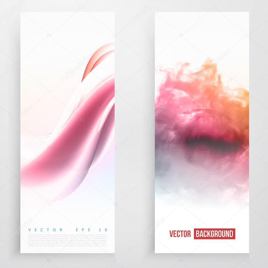 Set of wavy banners.