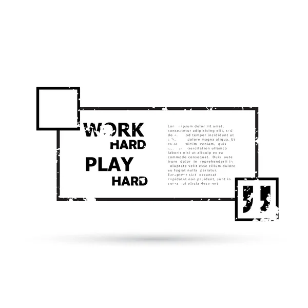 Sert play hard çalışmak. — Stok Vektör