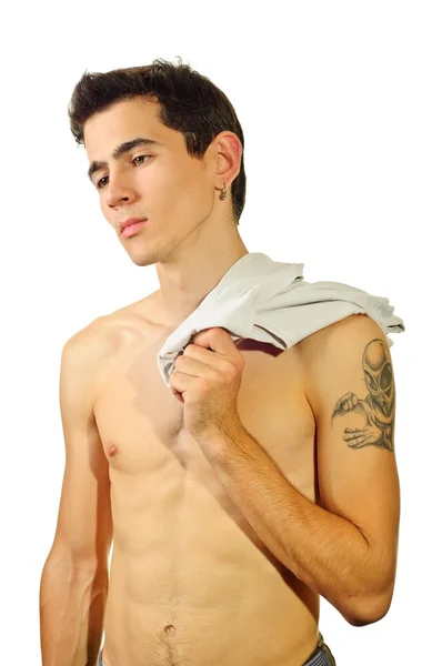 Un hombre seguro con torso desnudo. Aislado —  Fotos de Stock