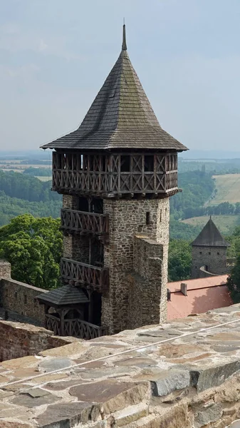 Руїни Гельфінського Замку Чехії Вид Оглядову Вежу — стокове фото