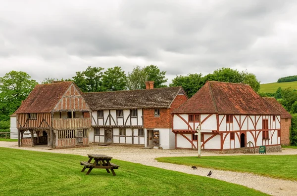 Реконструированные средневековые здания — стоковое фото