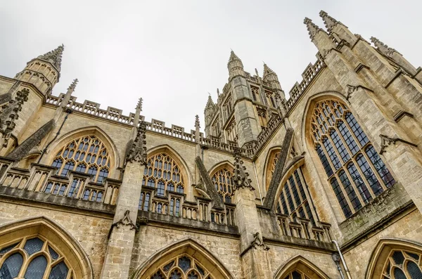 Zewnętrzna część Bath Abbey, Wielka Brytania — Zdjęcie stockowe