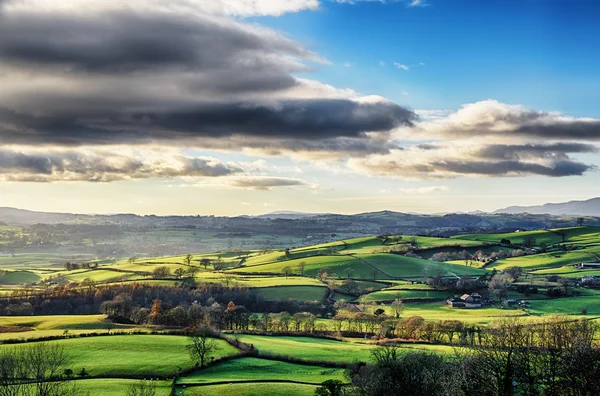 Campos rurais ingleses em Cumbria . — Fotografia de Stock