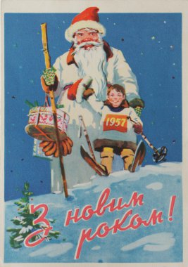 Noel için Sovyet kartpostal
