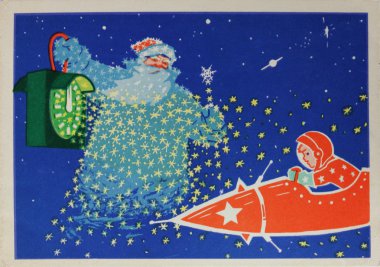 Noel için Sovyet kartpostal